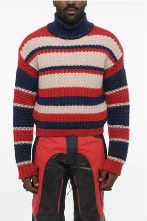 Dsquared2 Tricolor Wool and Cashmere Turtleneck Sweater