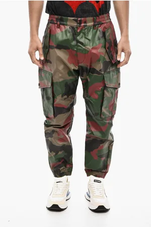 Dsquared2 Coated Cotton Camouflage Cargo Pants