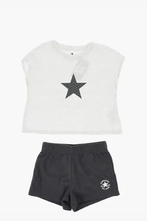 Converse ALL STAR CHUCK TAYLOR Crew-neck T-Shirt and Shorts Set with