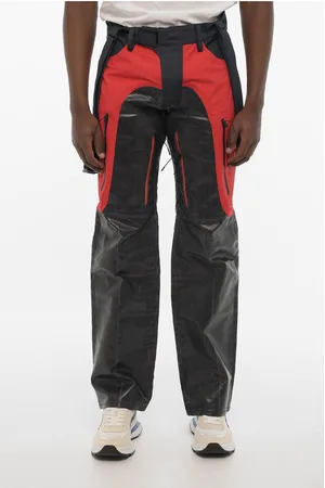 Dsquared2 Coated Cotton Pants with Nylon Details and Suspenders