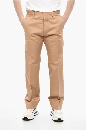 Dsquared2 Straight Leg Cotton Twill Pants with Belt Loop