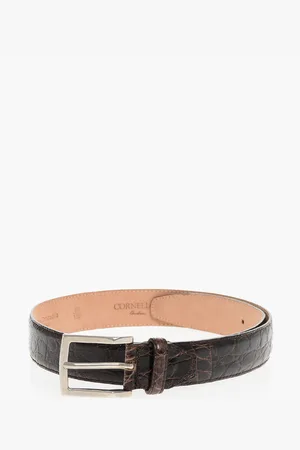 corneliani Croco Effect Leather Belt