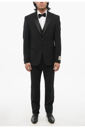 corneliani CC COLLECTION 3-Piece RIGHT Suit with Satin Peak Lapel