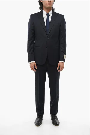 corneliani CC COLLECTION Virgin Wool REFINED Suit with Peak Lapel
