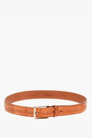 corneliani Croco Effect Leather Belt
