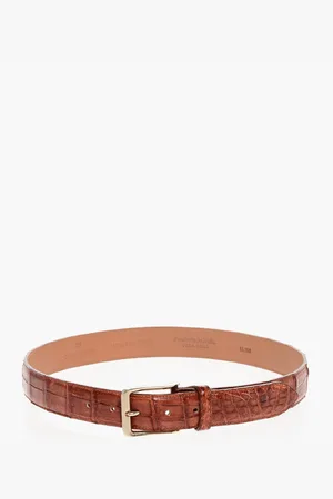 corneliani Croco Effect Leather Belt