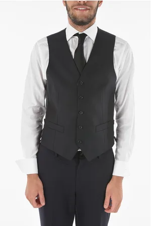 corneliani CC COLLECTION Virgin Wool REFINED Vest with 5-button Closure