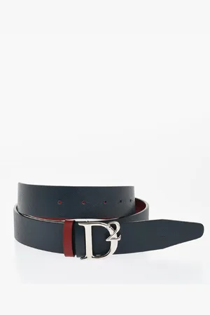 Dsquared2 Saffiano Leather Reversible Belt with Logoed Anchor Buckle 3