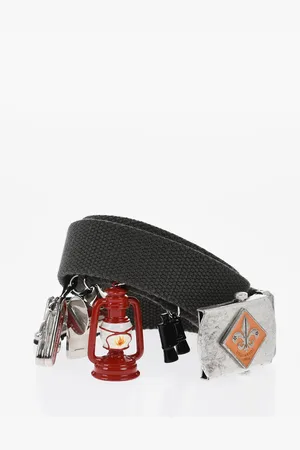 Dsquared2 Fabric GLAMPING Belt with Decorative Charms 30mm