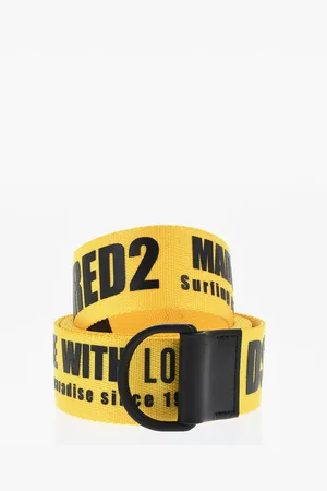 Dsquared2 Logoed Fabric MADE WITH LOVE Belt with D-Ring Buckle 40mm