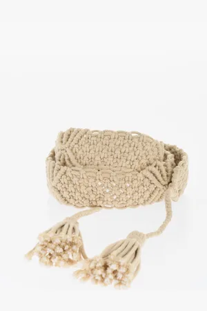 Dsquared2 Macramé Cotton Belt with Raffia Detail 40mm