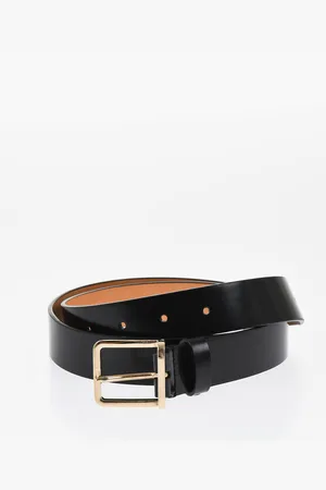 Dsquared2 Solid Color Leather belt with Golden-Effect Buckle 30mm