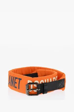 Dsquared2 Printed Nylon Belt with Leather Details 50mm