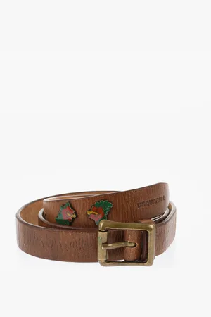 Dsquared2 Solid Color Leather Belt 30mm