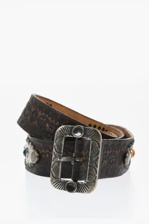 Dsquared2 Leather Belt with Jewels 40mm