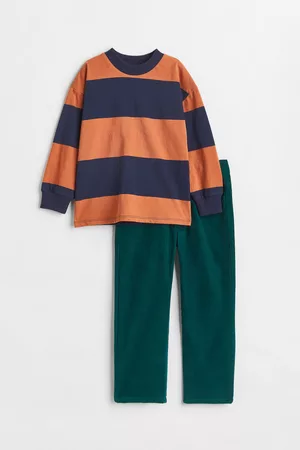 H&M Kids Pants - 2-piece Cotton Shirt and Pants Set