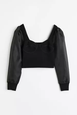 H&M Women Tops - Puff-sleeved Top