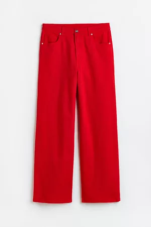 H&M Women Wide Leg Jeans - + Wide-leg Twill Pants