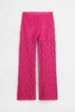 H&M Straight-leg Crocheted-look Pants