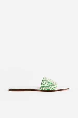H&M Women Sandals - Jacquard-weave Slides