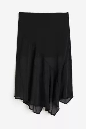 H&M Women Asymmetrical Skirts - Asymmetric Crêped Skirt
