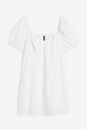 H&M Women Casual Dresses - + Puff-sleeved Crêped Dress