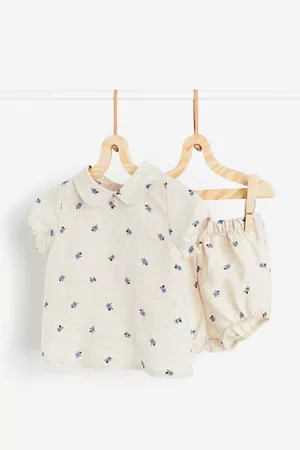 H&M Kids Outfit Sets - 2-piece Patterned Linen Set