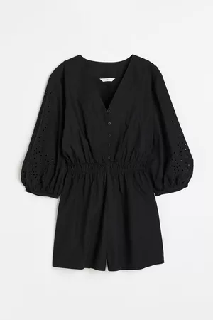 H&M Women T-Shirts - Romper with Eyelet Embroidery