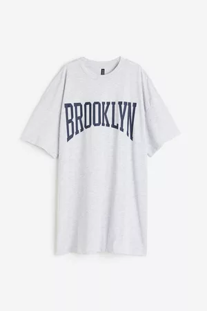 H&M Women Printed & Patterned Dresses - Oversized Printed T-shirt Dress