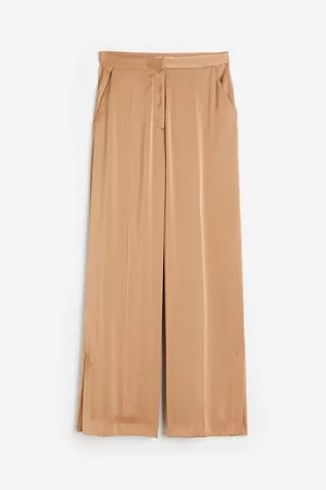 H&M Women Wide Leg Jeans - Wide-leg Satin Pants
