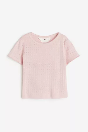 H&M Kids Tops - Picot-trimmed Ribbed Top
