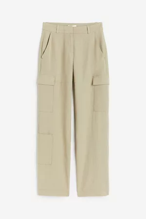 H&M Women Cargo Pants - Linen-blend Cargo Pants