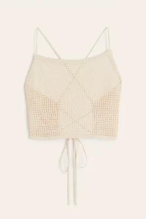 H&M Women Crochet Tops - Crochet-look Beach Top