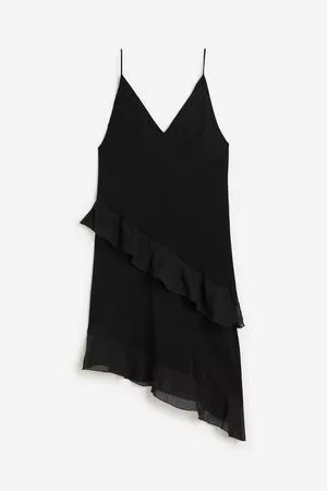 H&M Women Graduation Dresses - Flounced Satin Slip Dress