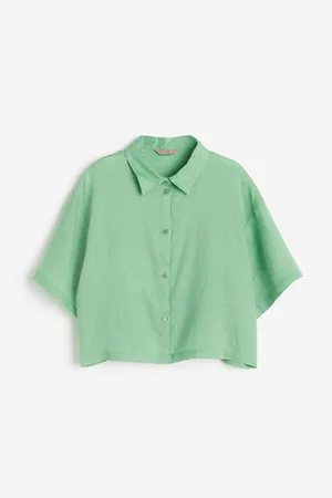 H&M Women Shirts - Short Linen Shirt