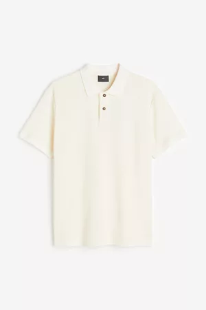H&M Men Polo T-Shirts - Slim Fit Waffled Polo Shirt