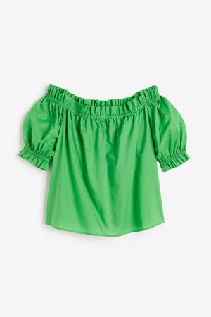 H&M Women Strapless Tops - Ruffle-trimmed Off-the-shoulder Top