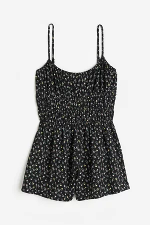H&M Women T-Shirts - Crinkled Jersey Romper