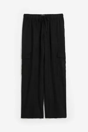 H&M Women Cargo Pants - Linen-blend Cargo Pants
