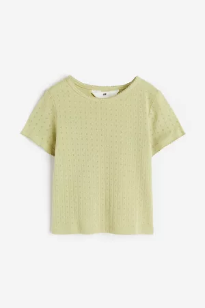 H&M Kids Tops - Picot-trimmed Ribbed Top