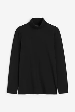 H&M Men Turtleneck Sweaters - Slim Fit Cotton Turtleneck Shirt