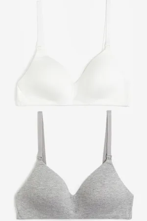H & M - MAMA 2-pack nursing bras - White, Compare