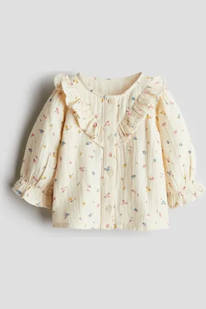 H&M Ruffle-Detail Cotton Blouse