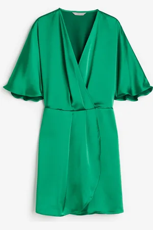 H&M Satin Wrap-front Dress