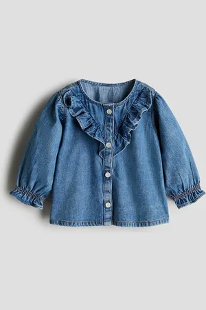 H&M Flounced Denim Blouse