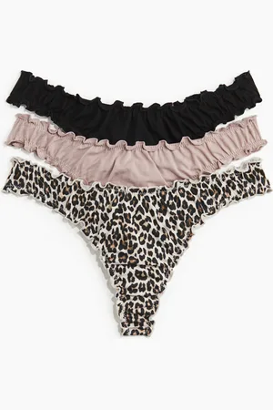 H&M 3-pack Thong Briefs with Overlocked Trim