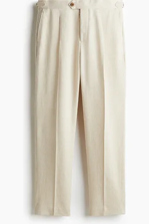 H&M Regular-Fit Linen-Blend Suit Pants