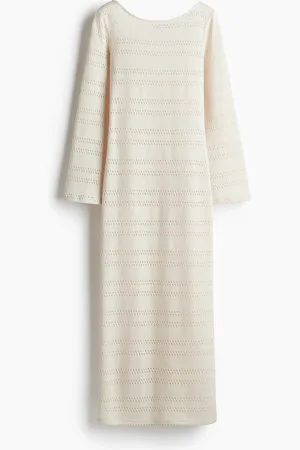 H&M Lacing-Detail Hole-Knit Dress