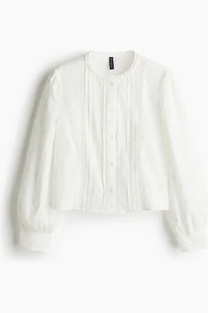 H&M Blouse with Eyelet Embroidery