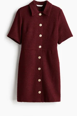 H&M Button-Front Bouclé Dress
